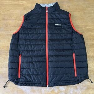Black and Red Men's Bobcat Puffer Vest Large